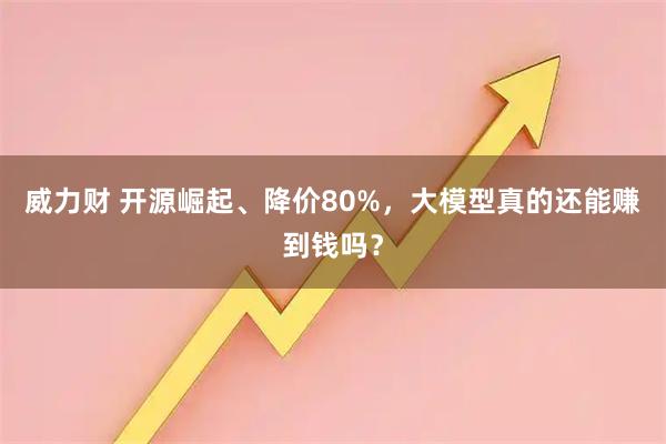 威力财 开源崛起、降价80%，大模型真的还能赚到钱吗？